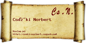 Csáki Norbert névjegykártya