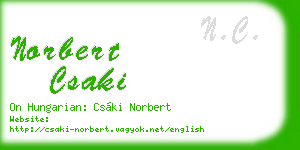 norbert csaki business card